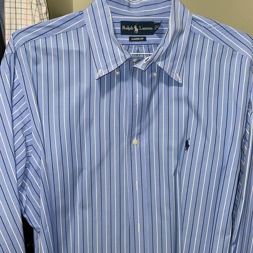 Ralph Lauren XL 17 button down stripe LS